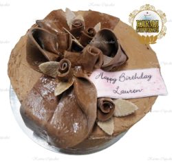 8" Sugar Ribbon Cake with edible flowers - choose your colour/s