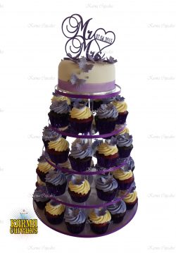 Lavender Cupcake Tower with 6" Cake