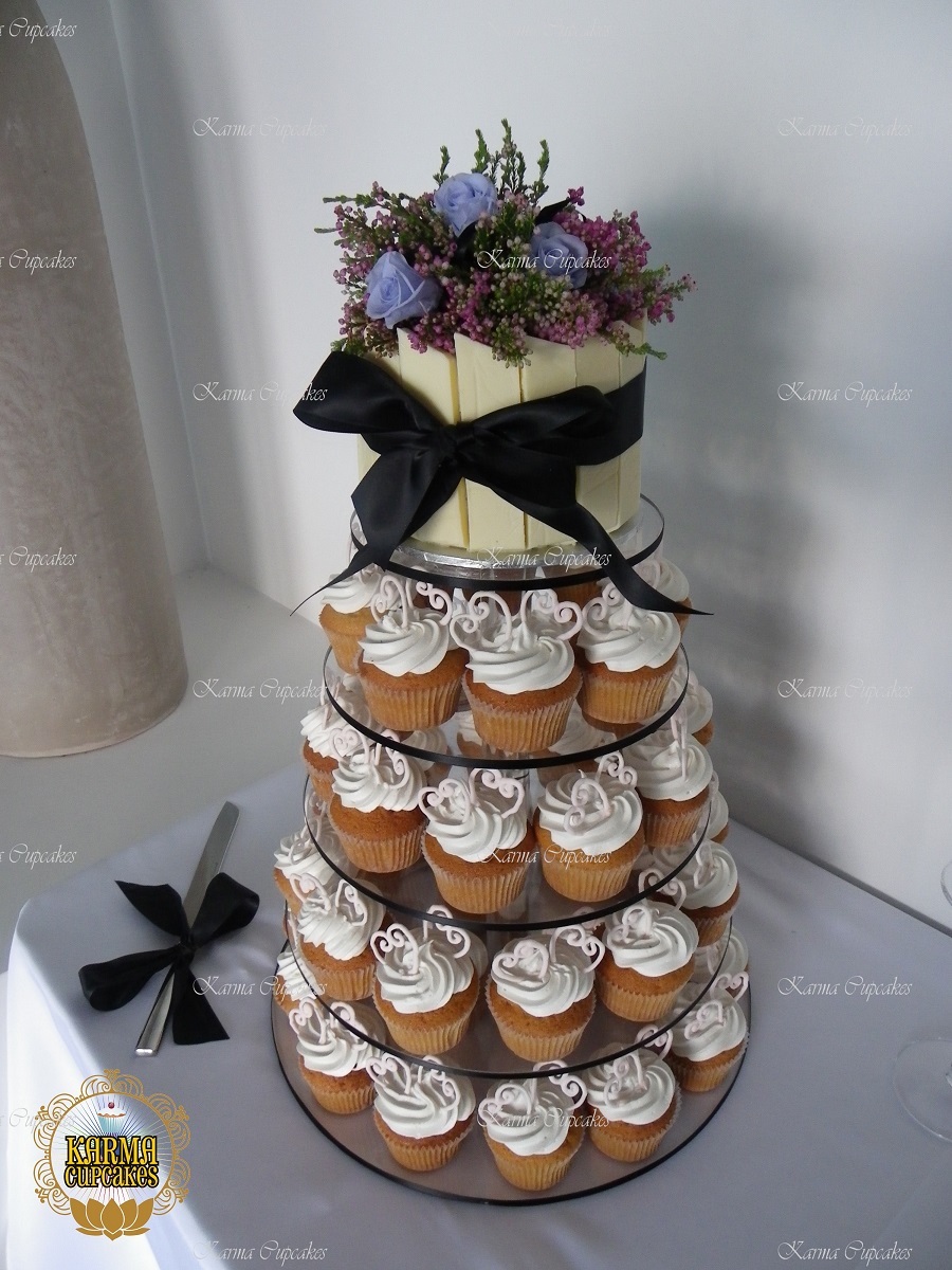 White Chocolate Classic Wedding Cupcake Tower