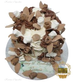 8" Rose Swirl Cake on Board with Edible Message - choose your own colour/s