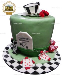 Mad hatter alice in wonderland birthday cake