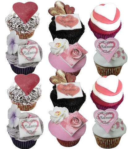 12 Valentine Cupcakes (without lace wrappers)
