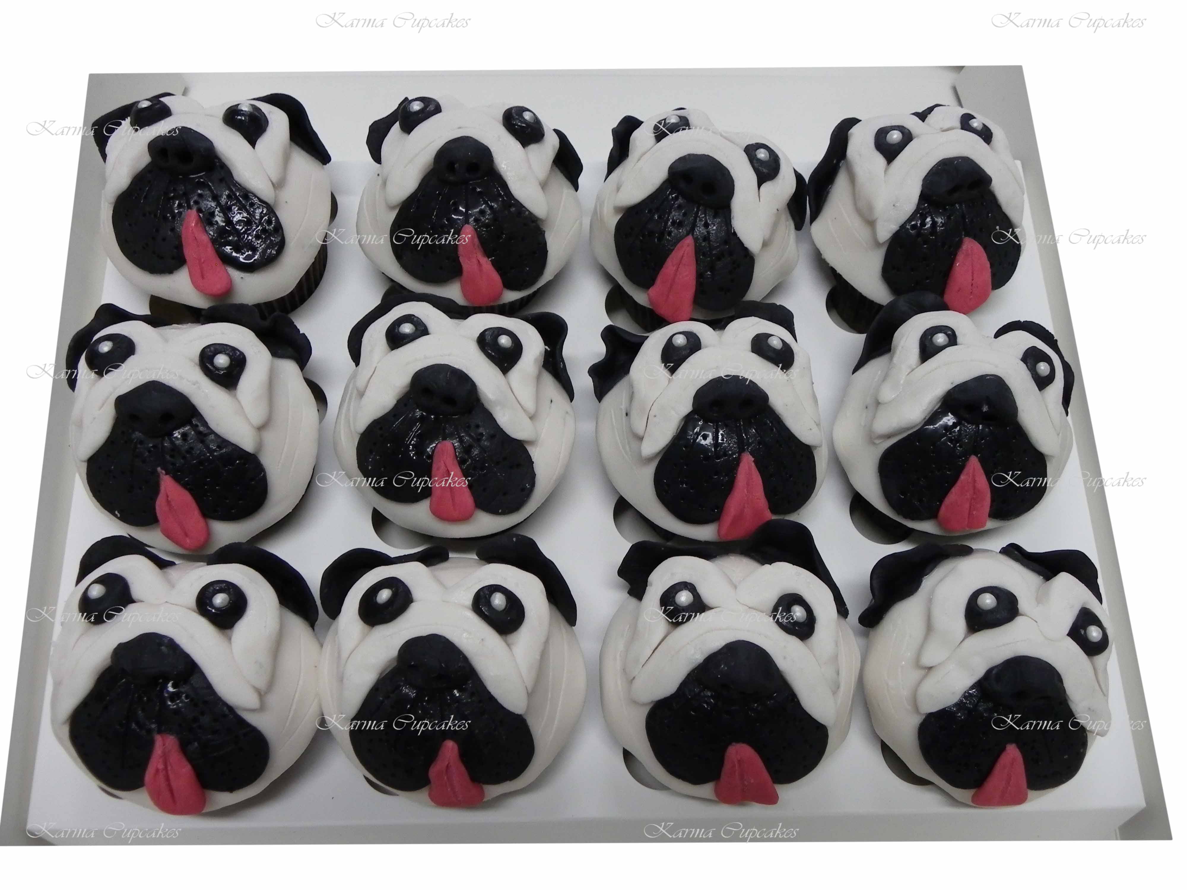 Pug Dog Cupcakes