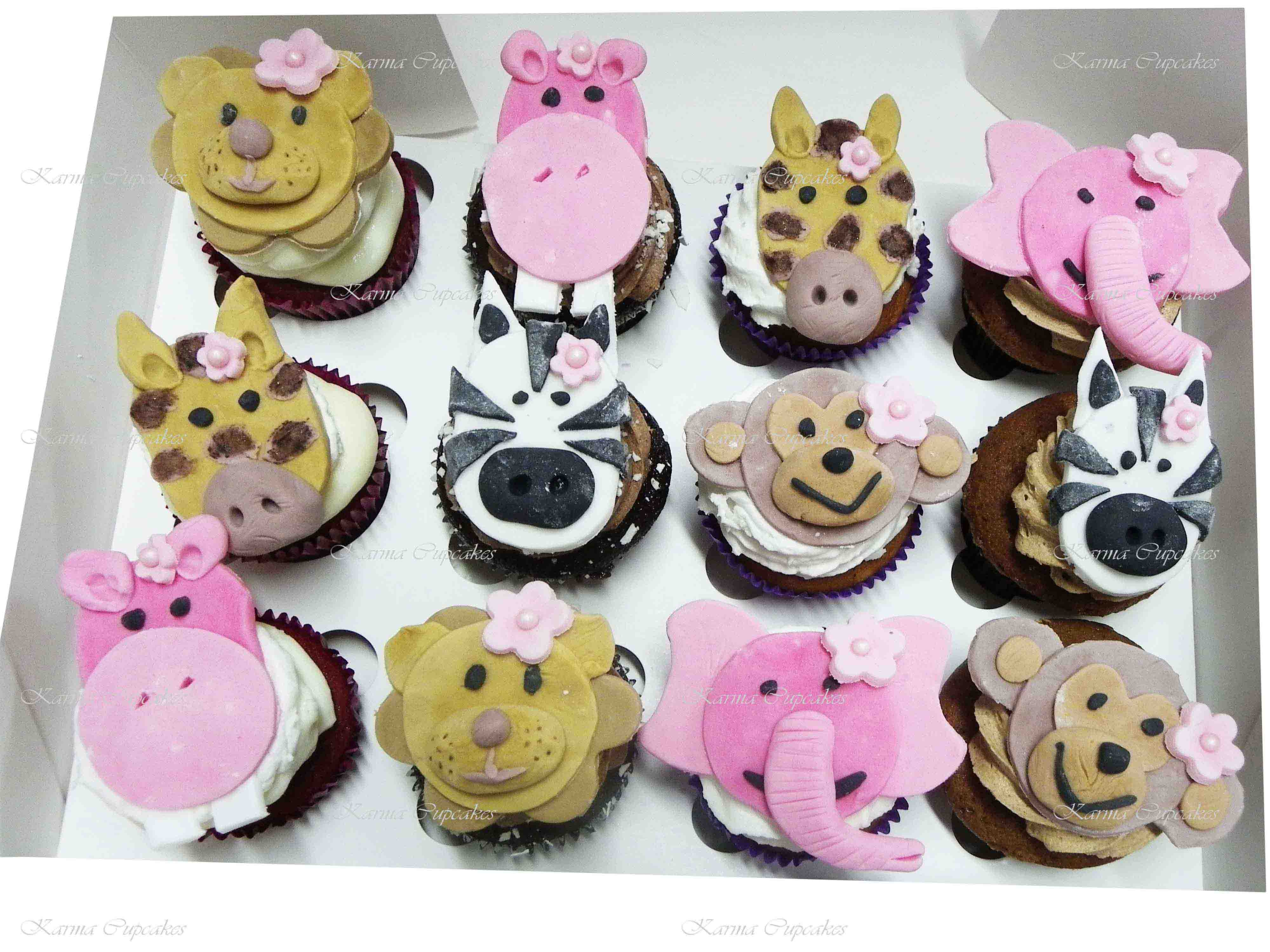 Animal Faces Handmade Cupcakes