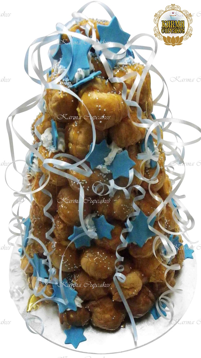 Croquembouche with edible stars (choose your colour theme)