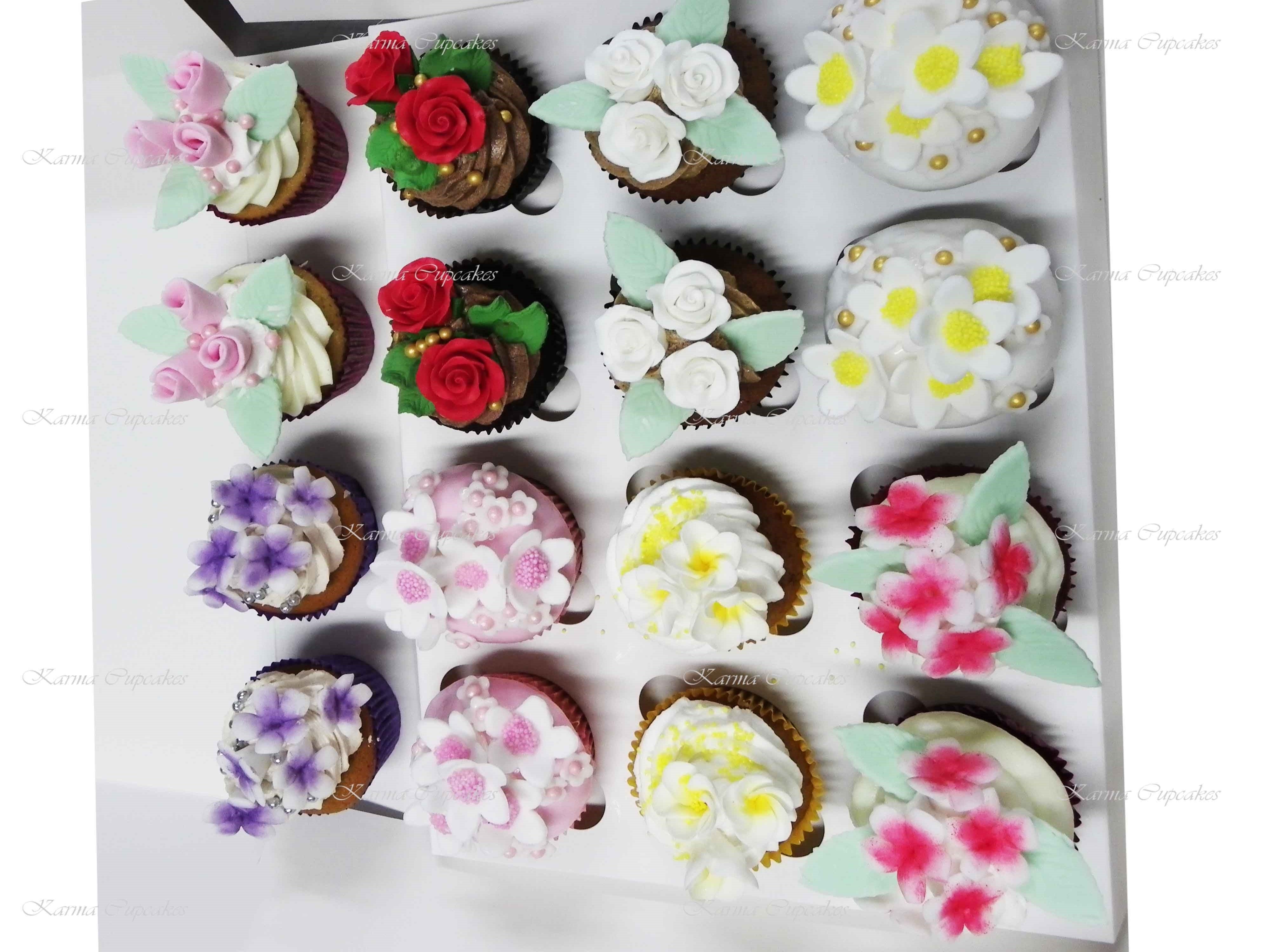 Mixed Floral Cupcakes- Design 2