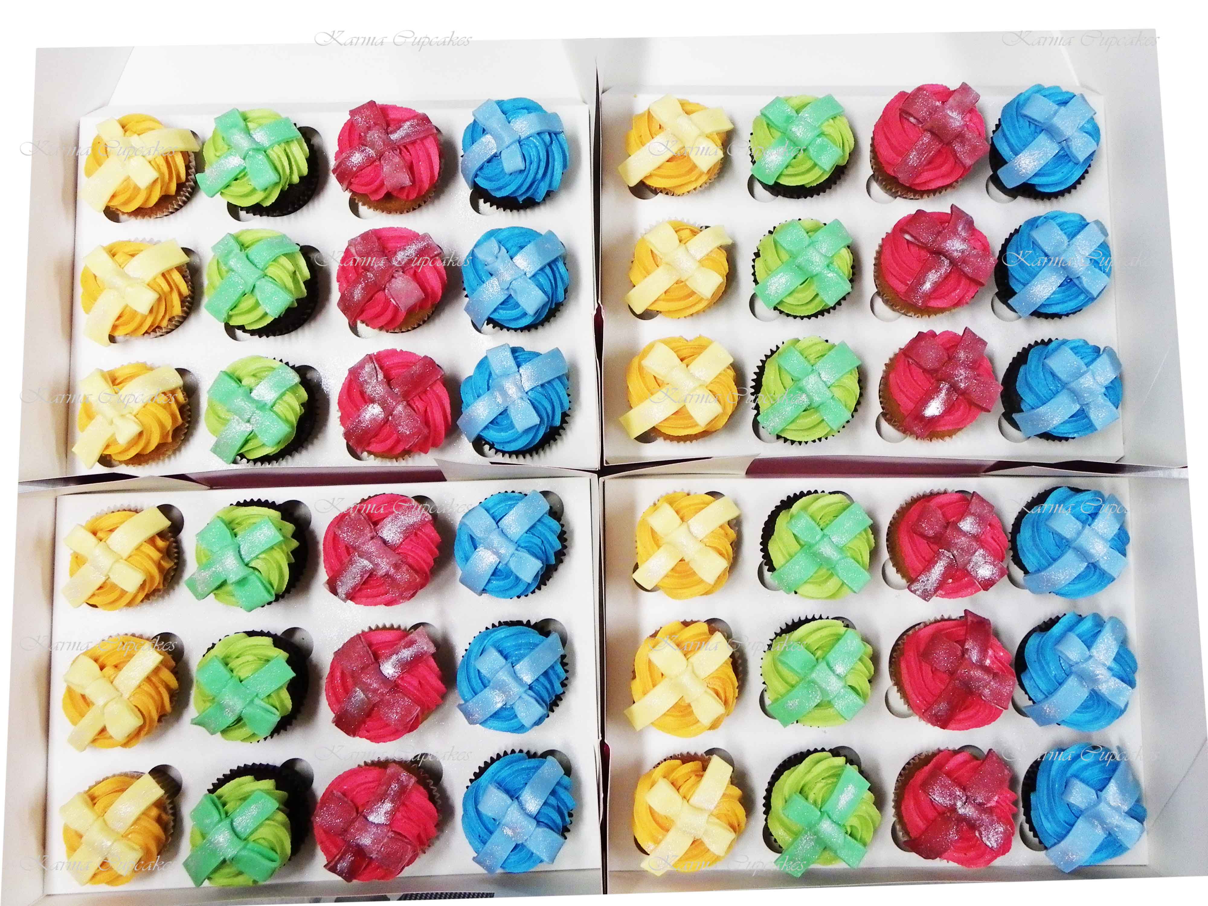 Rainbow Cupcakes with Bows