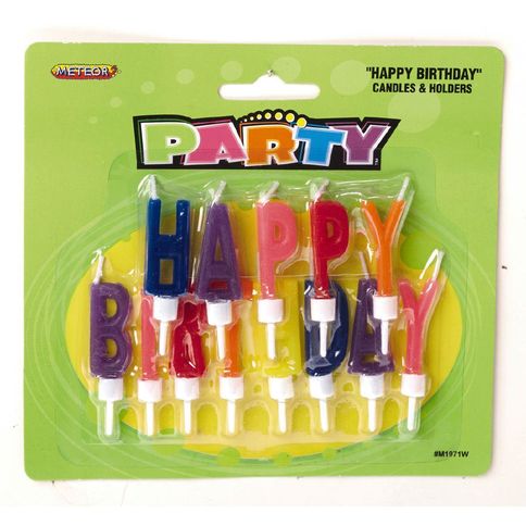 Happy Birthday Letter Candle and Holder Set