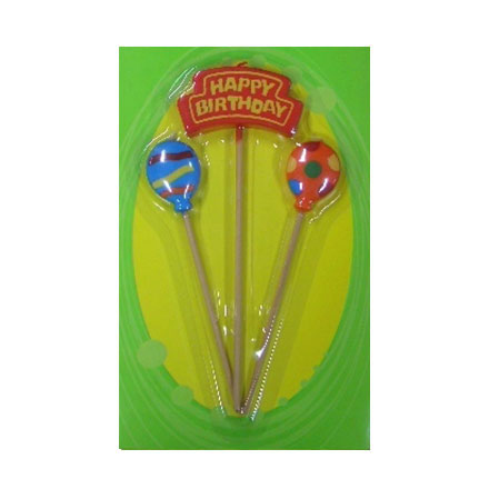Happy Birthday with 2 Balloons Candle Set