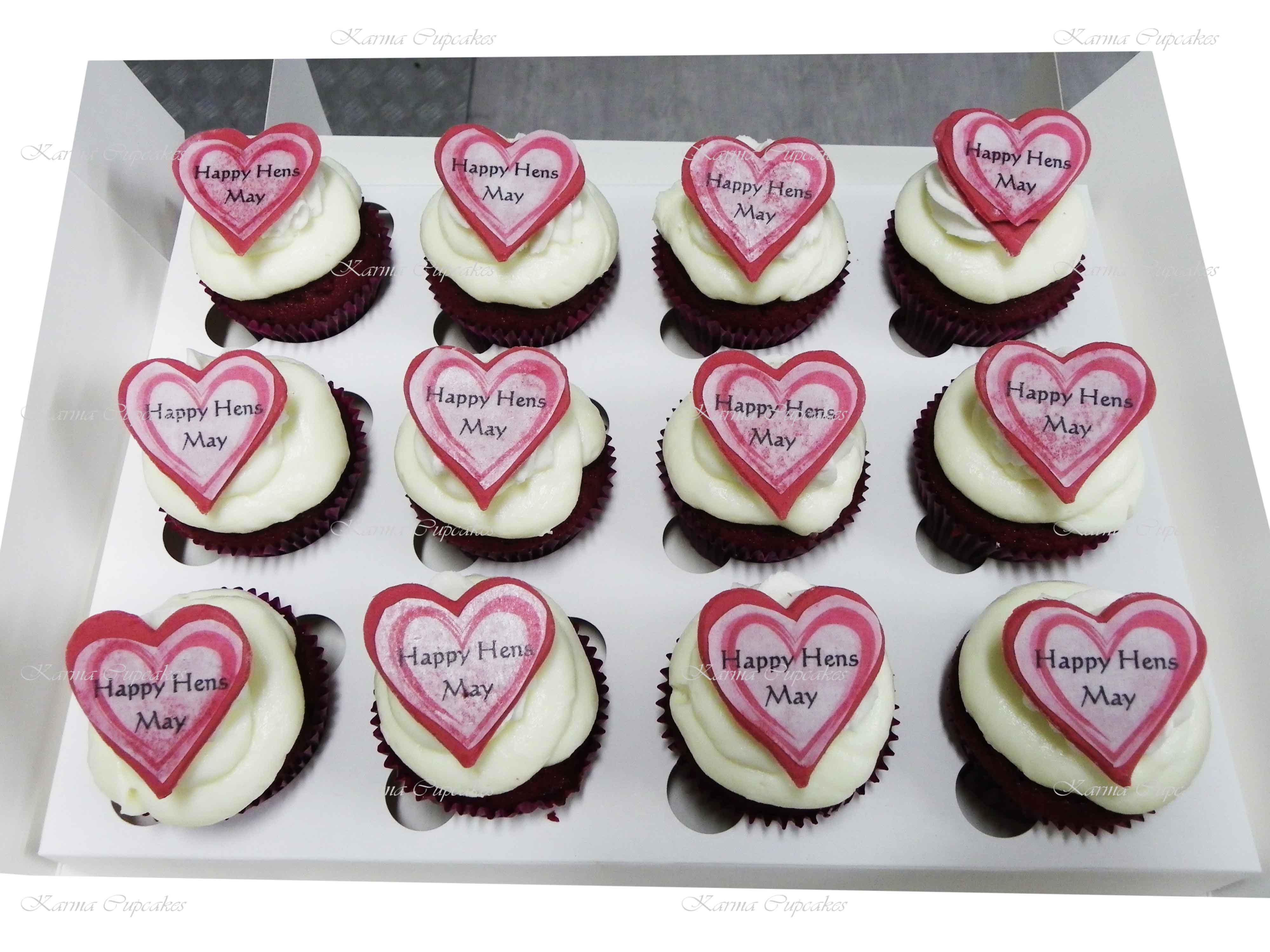 Hen's Night Red Velvet Cupcakes with Edible Images