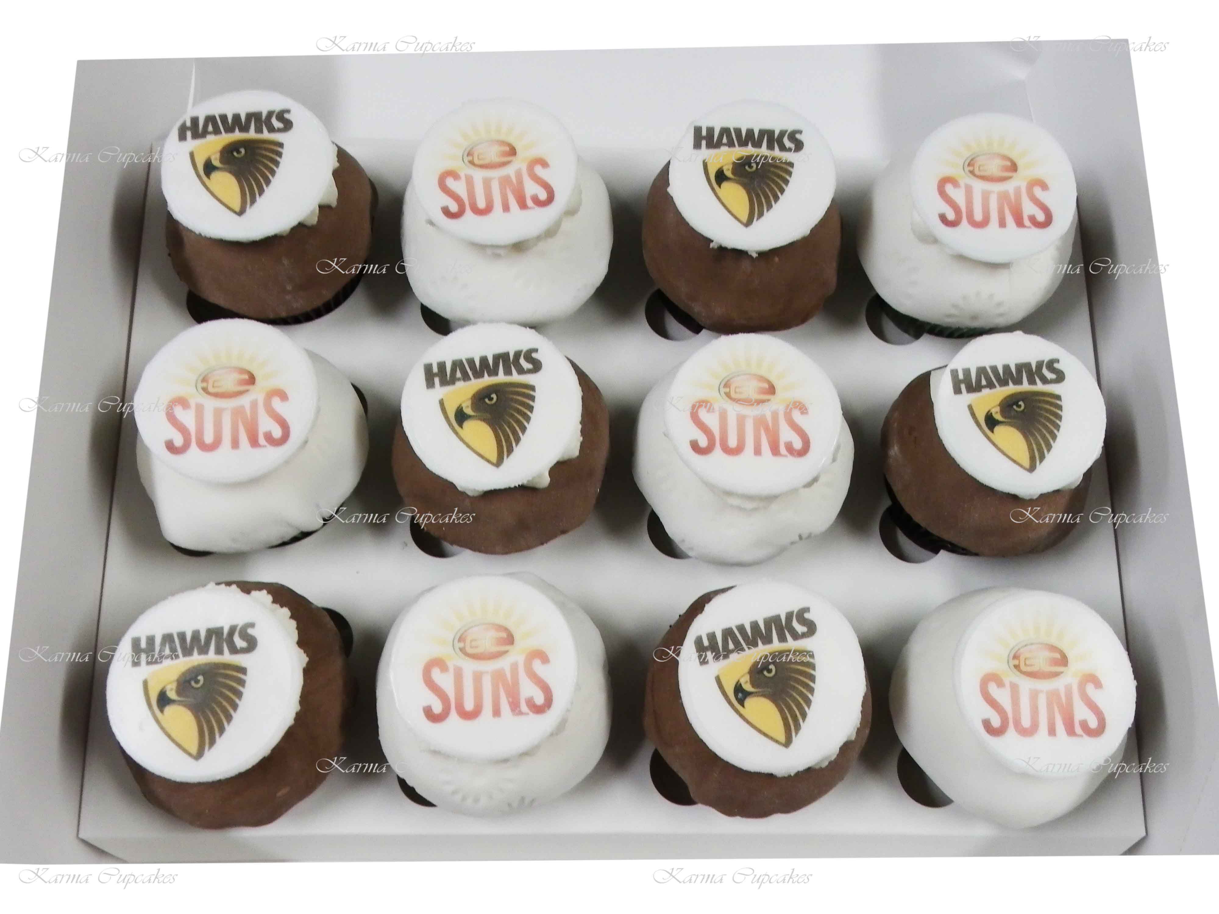 Sports Cupcakes with Edible Plague - choose your team