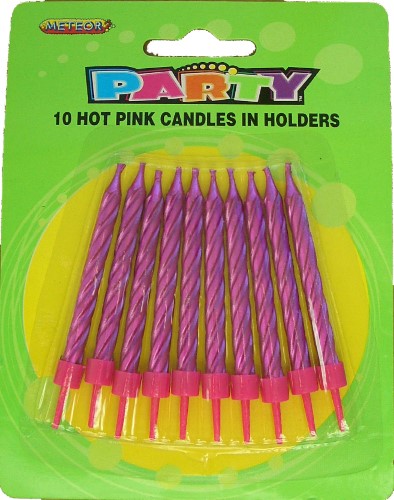 10 Hot Pink Candle Set