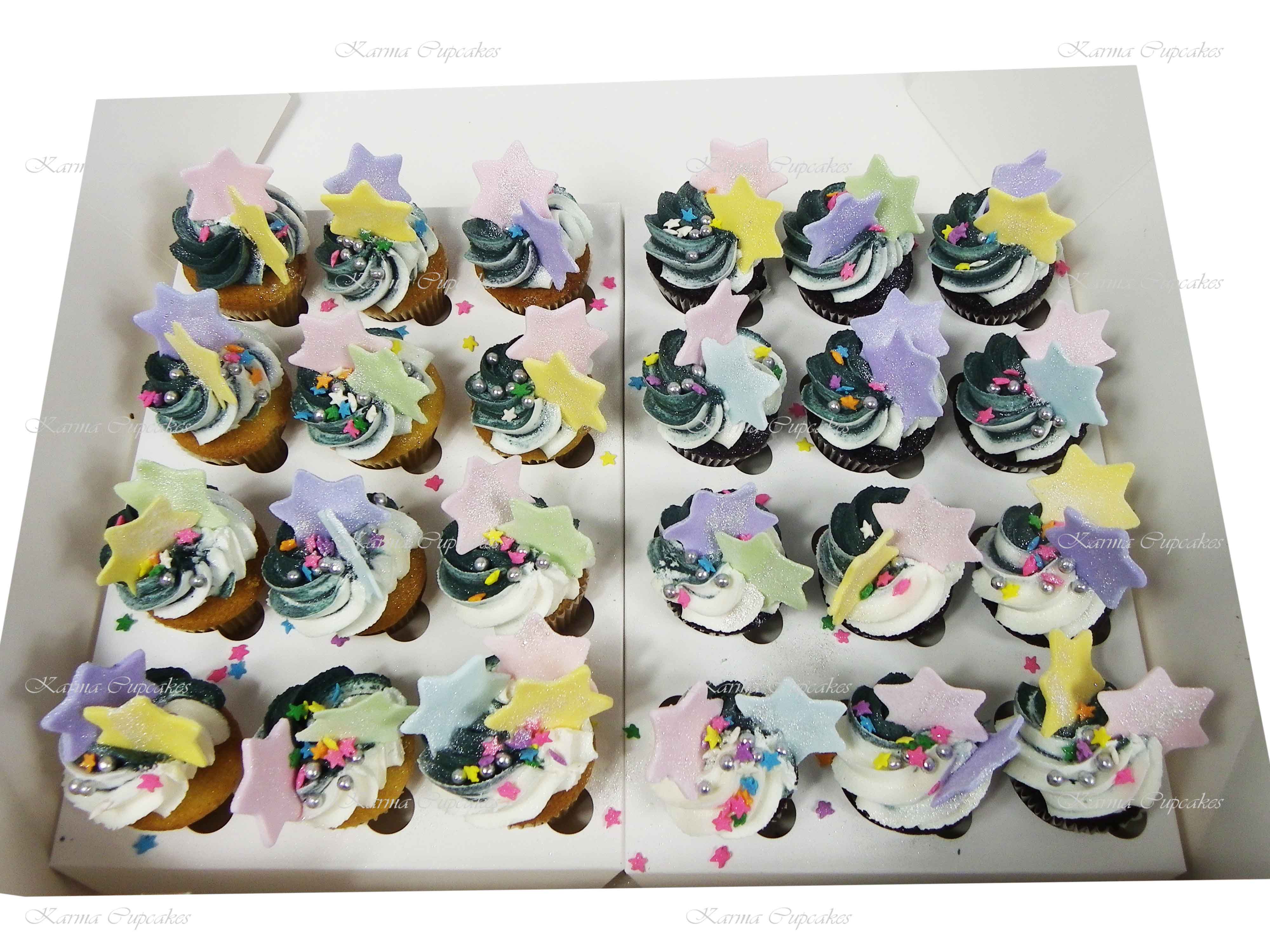 Rainbow Mini Cupcakes with Stars- Min 24