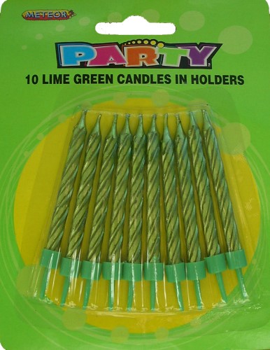 10 Lime Green Candle Set