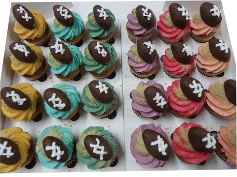 Mini Football Cupcakes
