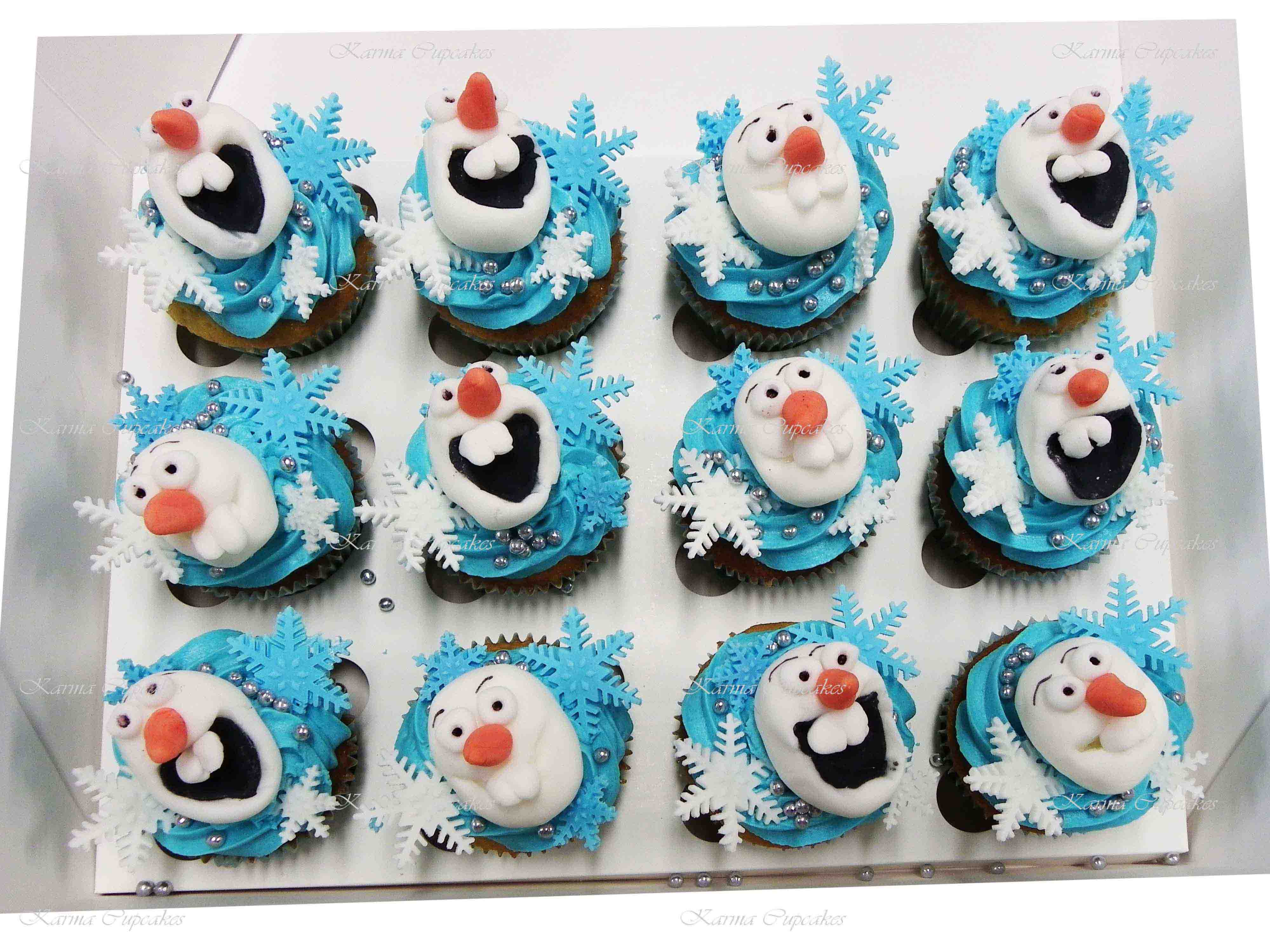 Frozen Olaf Snowman Cupcakes