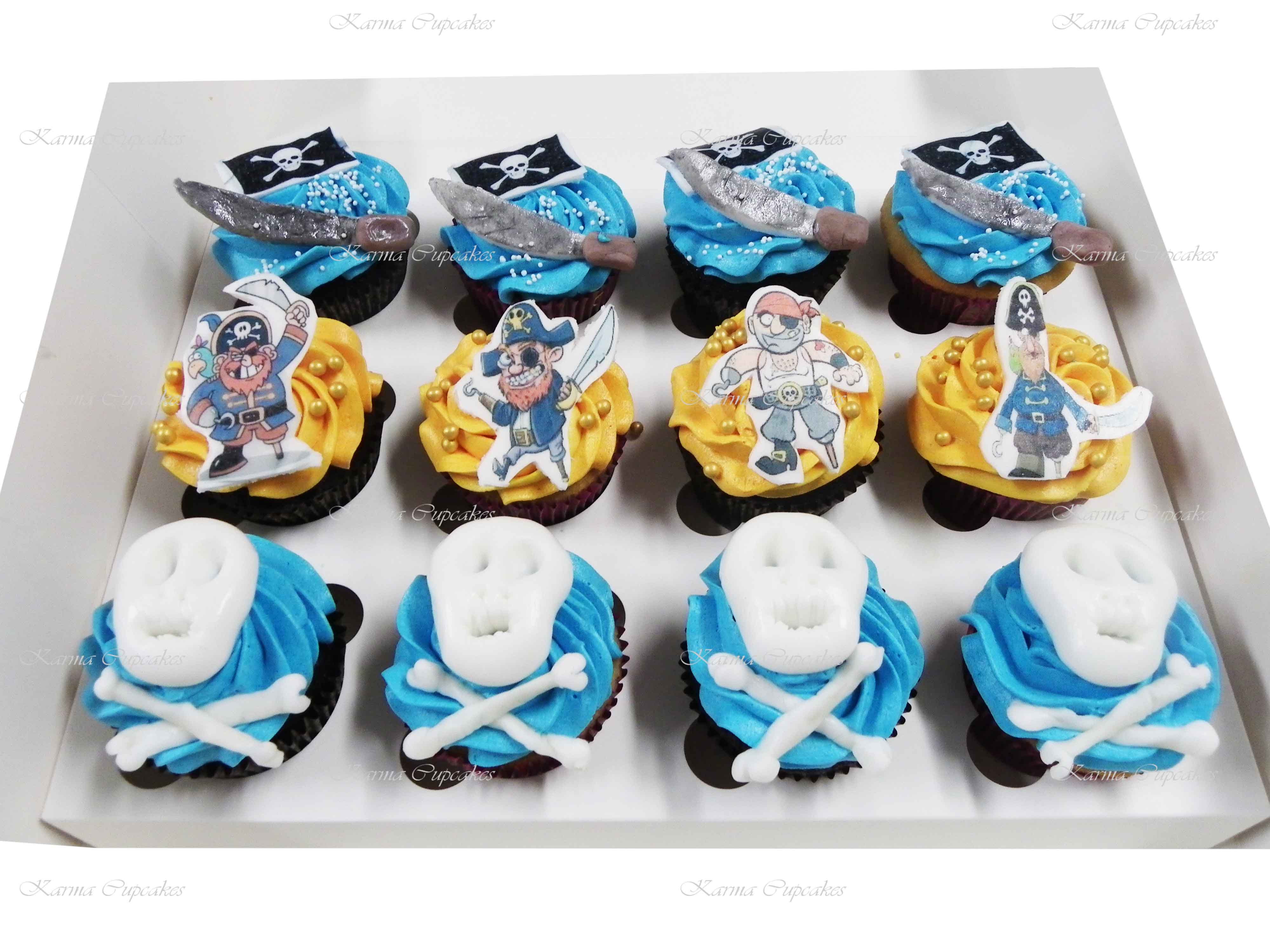 Pirate Cupcakes with Edible Images