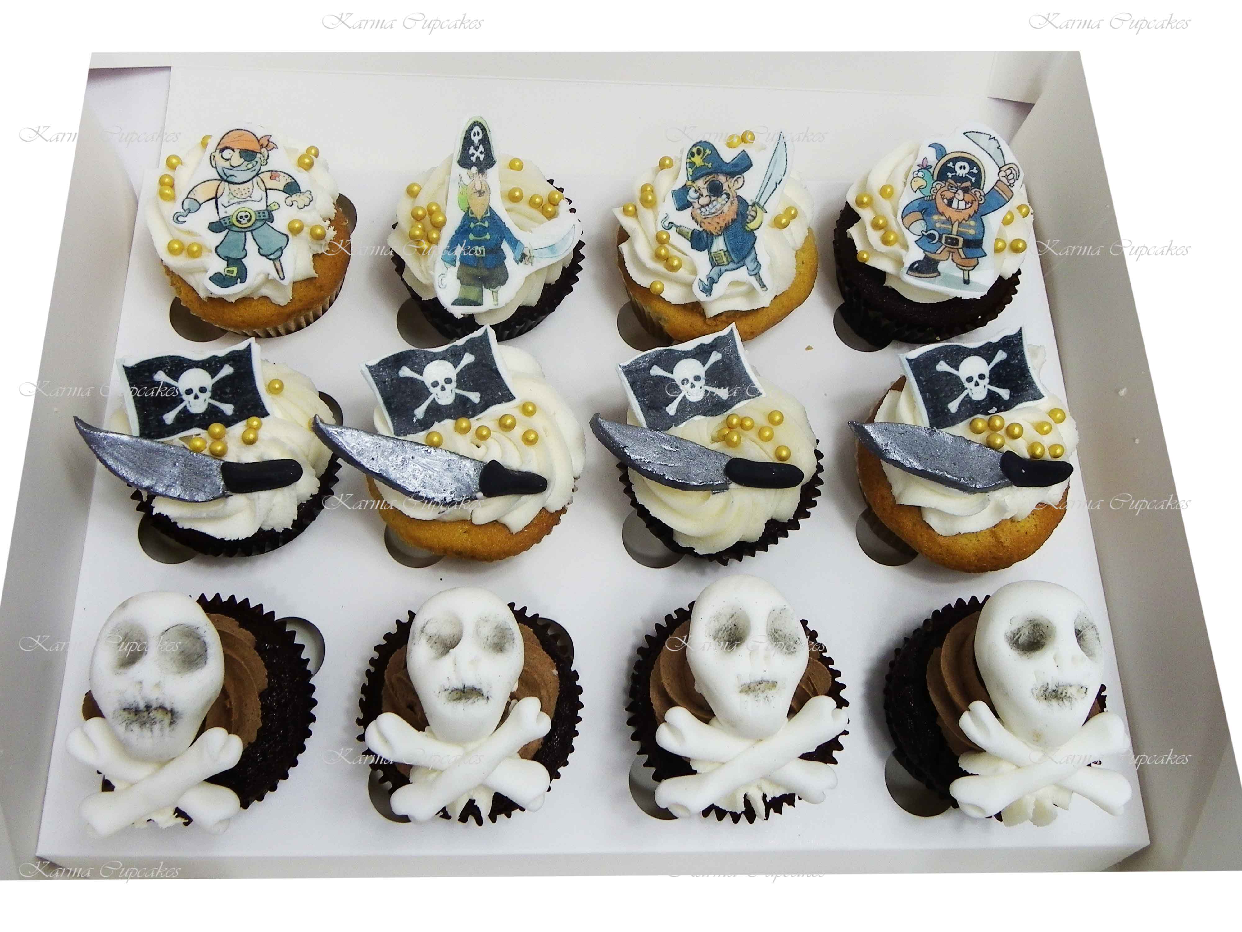 Pirate Cupcakes with Edible Images