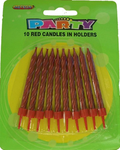 10 Red Candle Set
