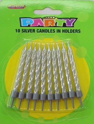 10 Silver Candle Set
