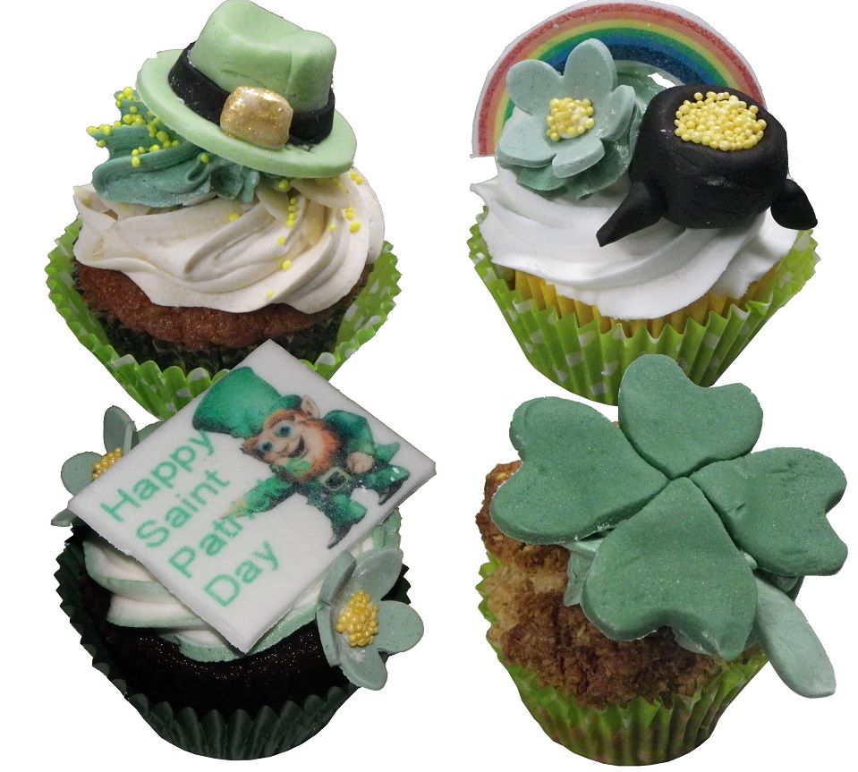 St.Patricks Day Box of 4 Cupcakes