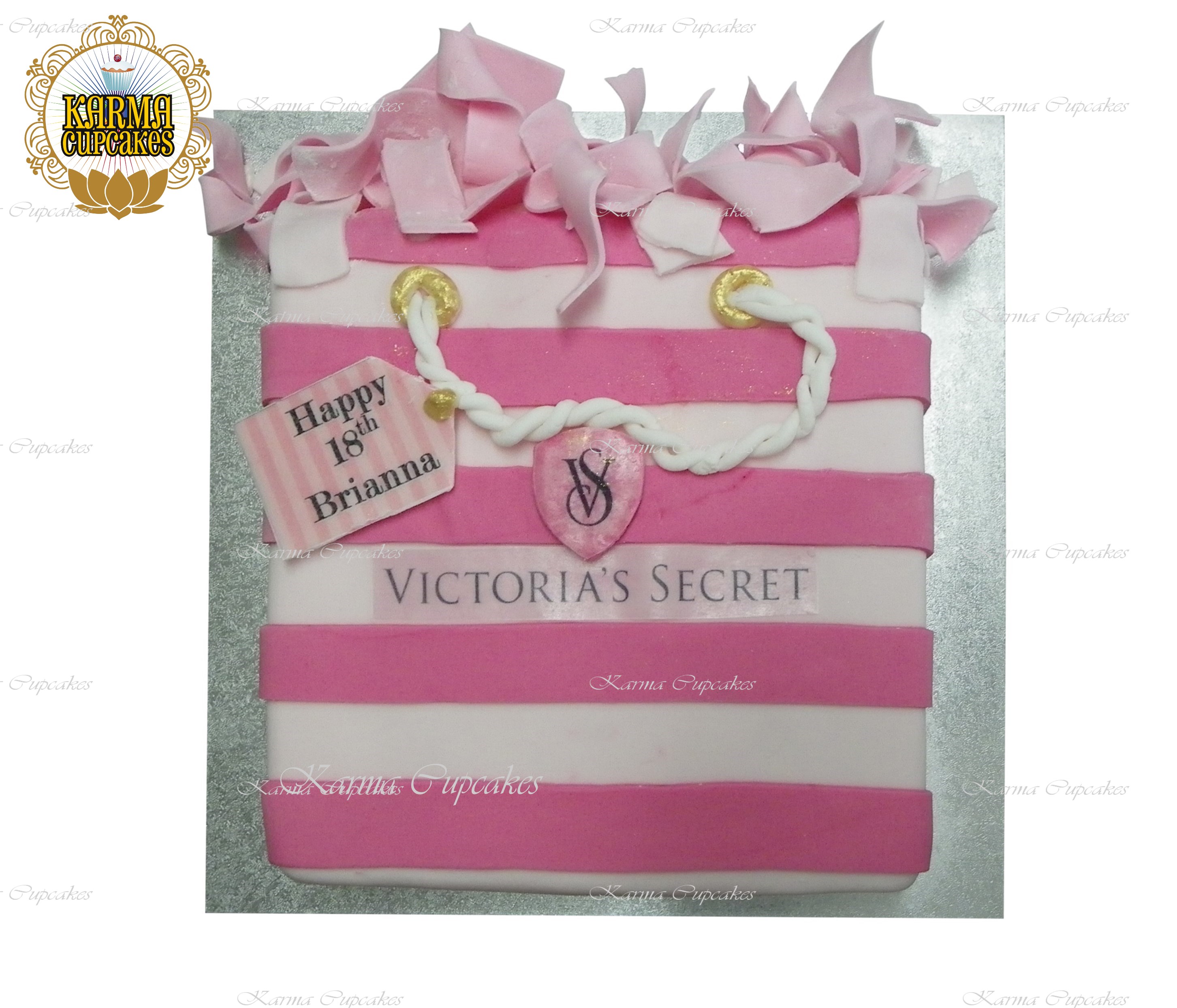 Victoria's Secret Handbag Cake with Edible Message
