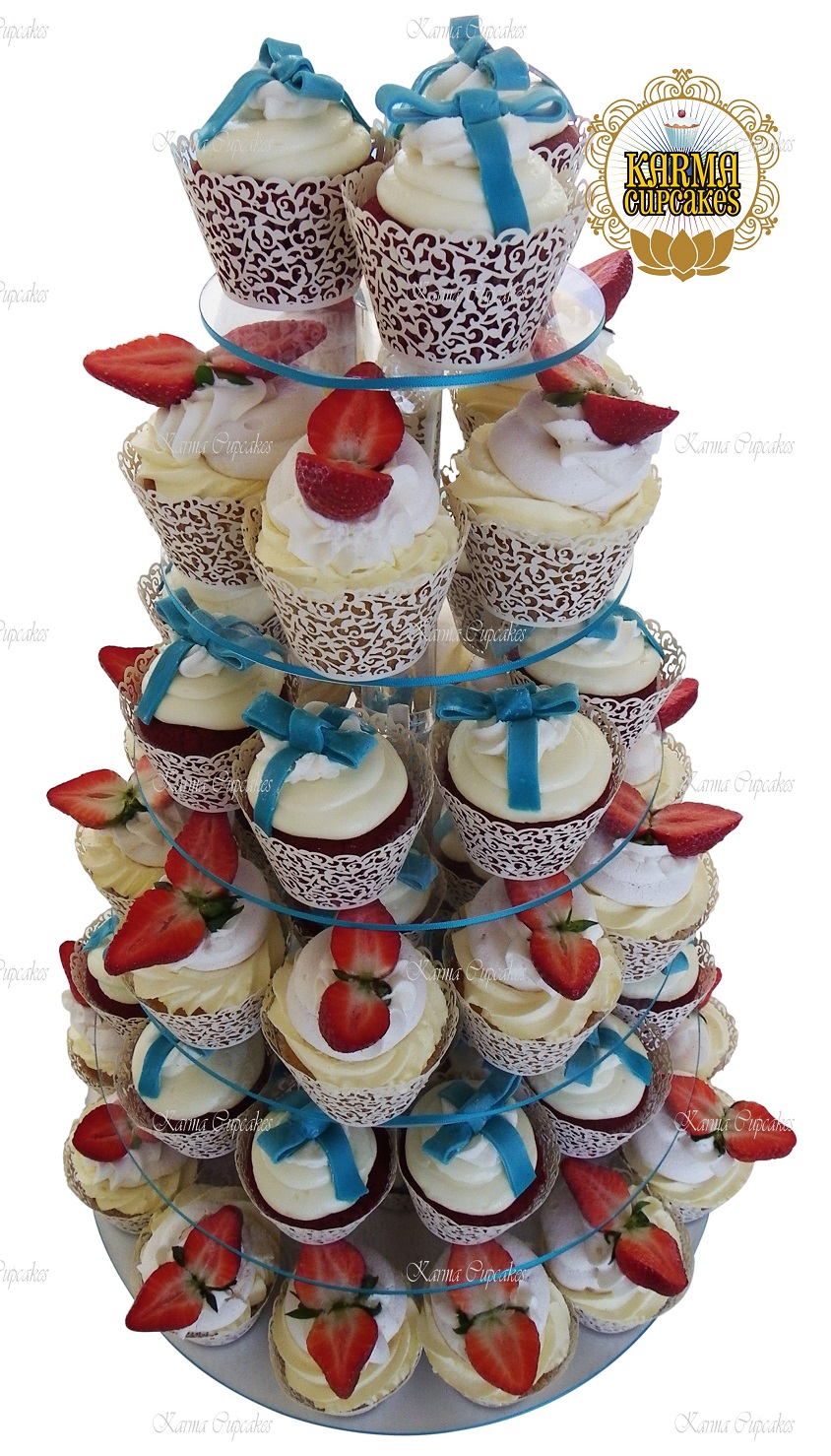 Strawberry Cheesecake Cupcake Tower
