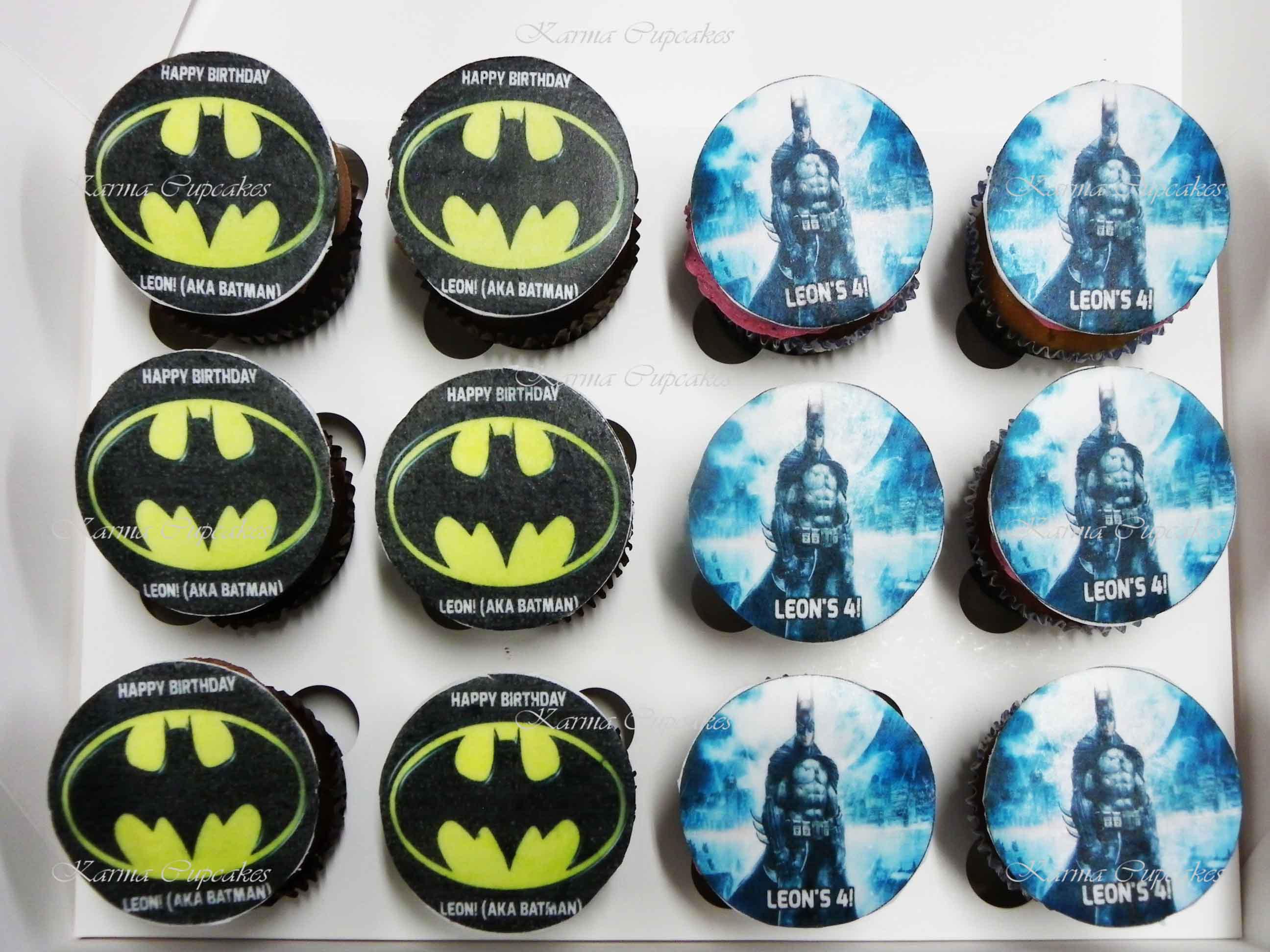 Batman Cupcakes with Edible Images