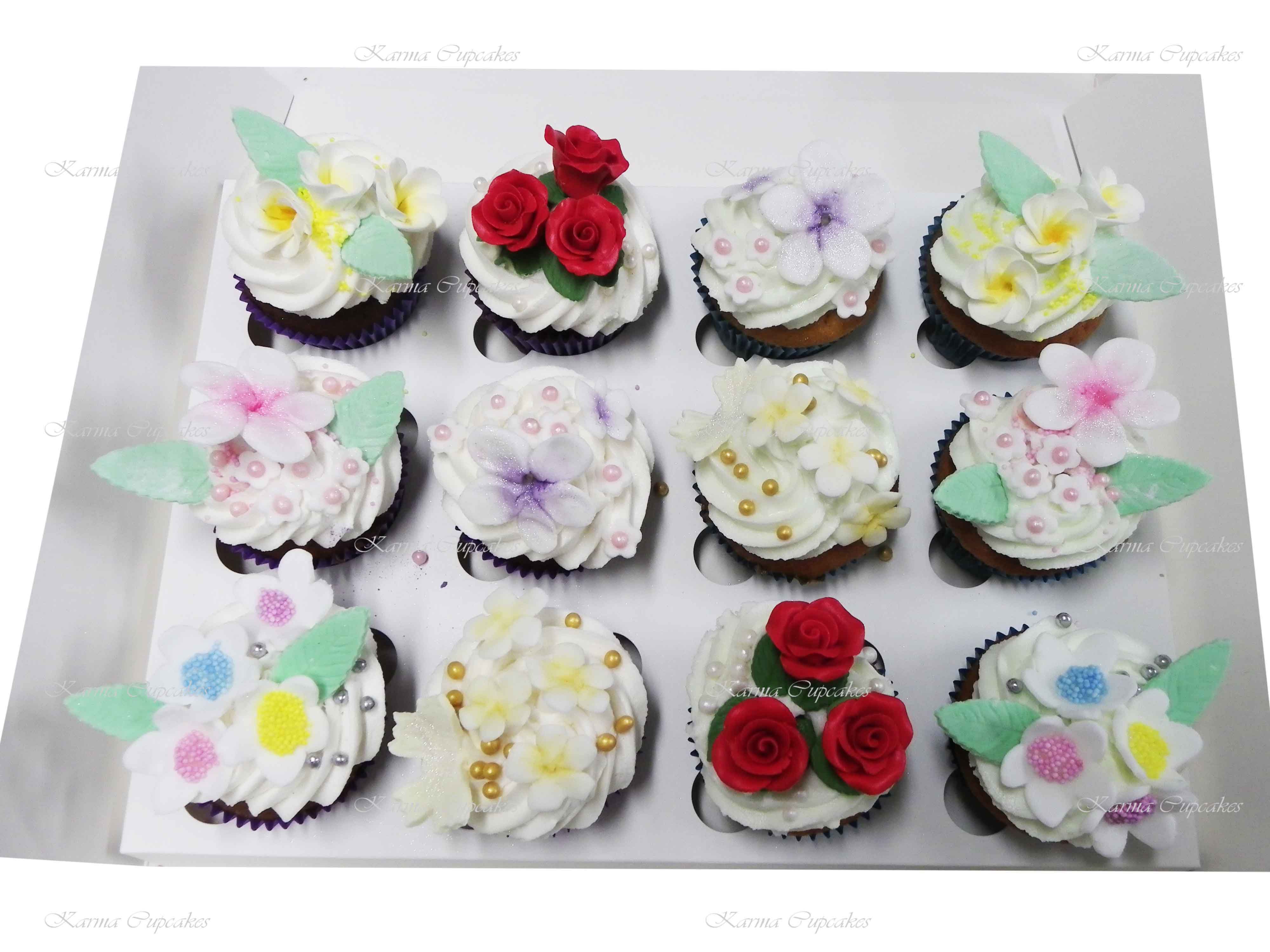 Mixed Floral Cupcakes- Design 2