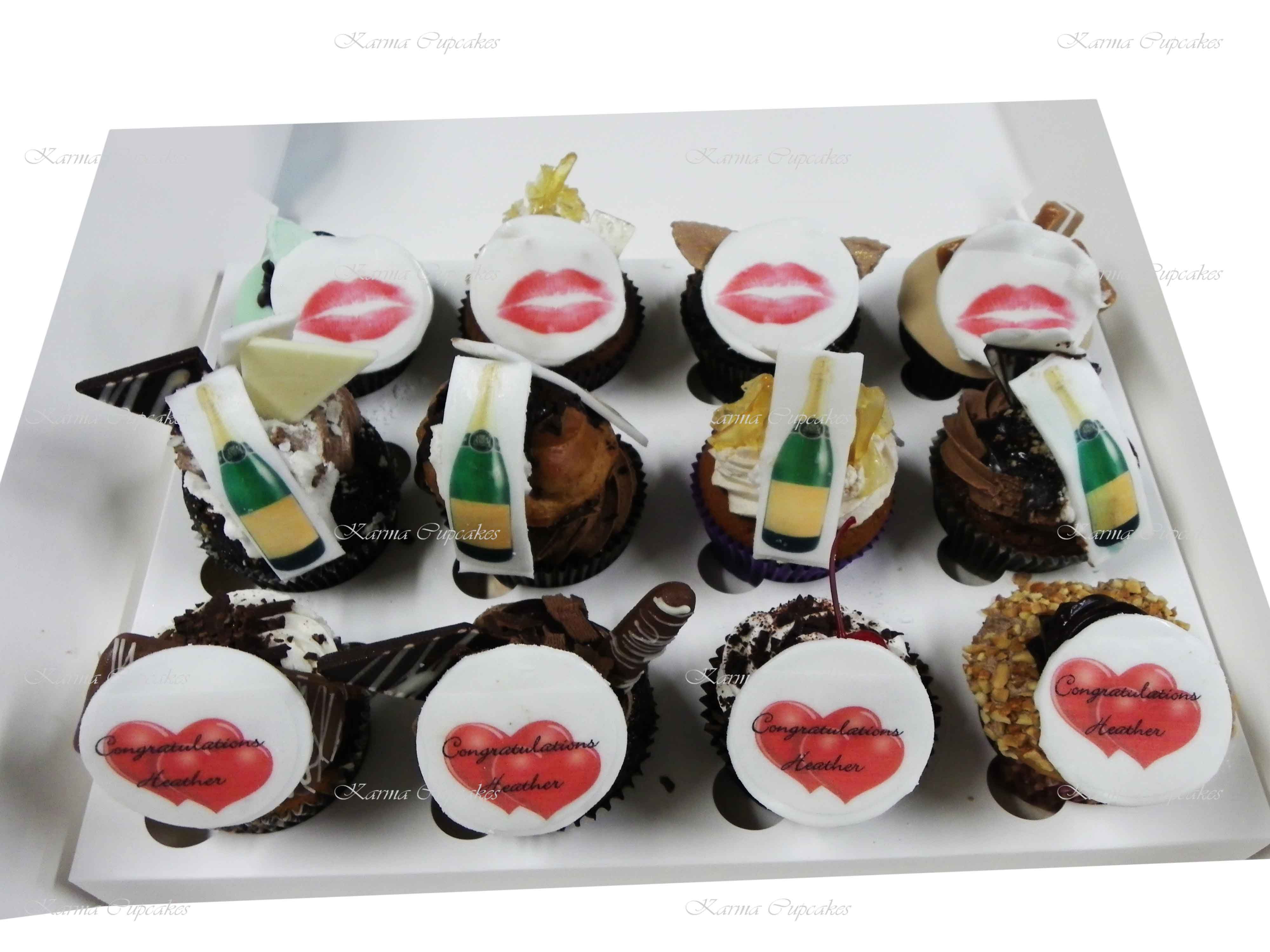 Hen's Night Gourmet Cupcakes with Edible Images