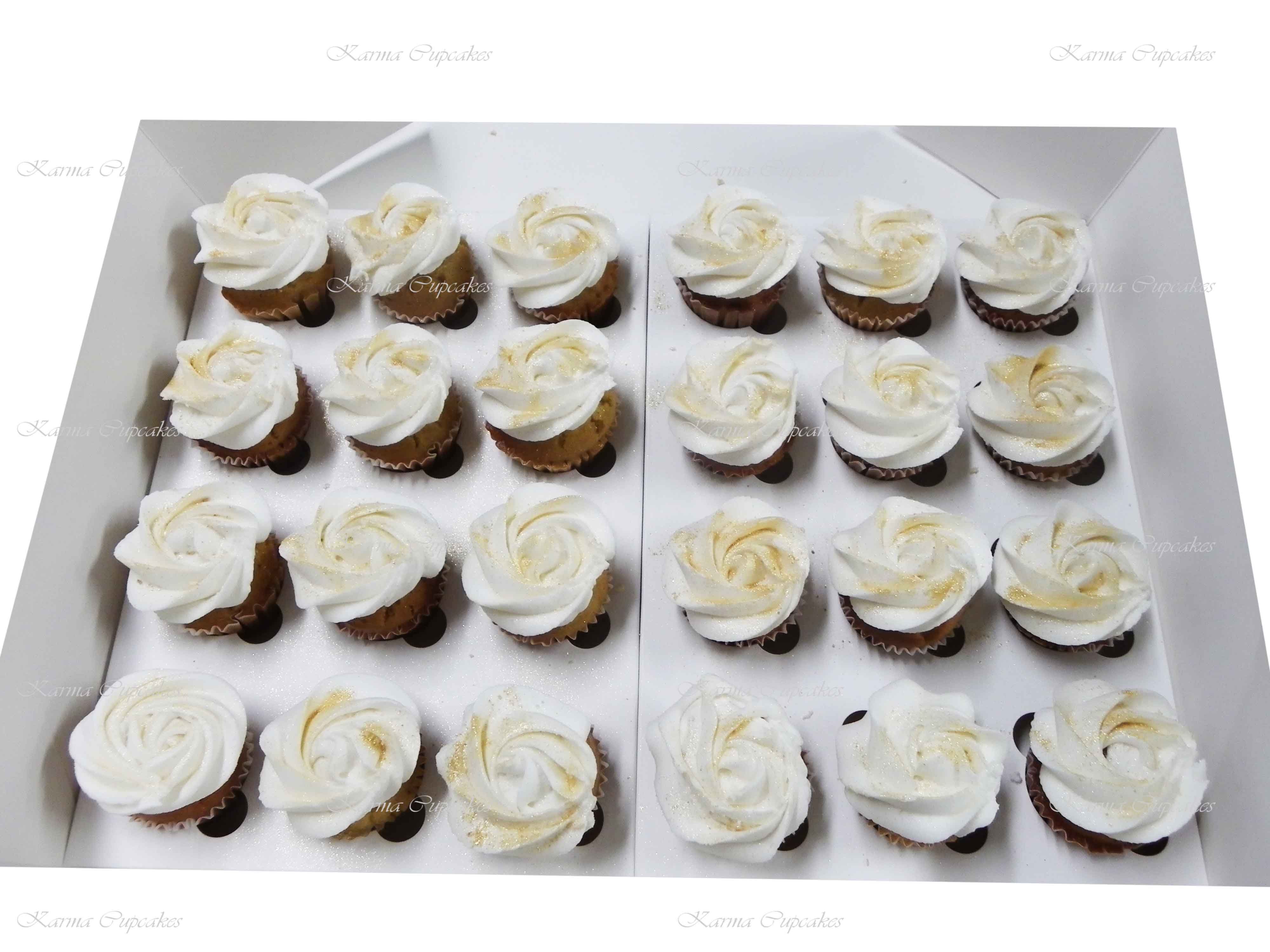 Classic White with Gold Lustre Rose Swirl High Tea Cupcakes