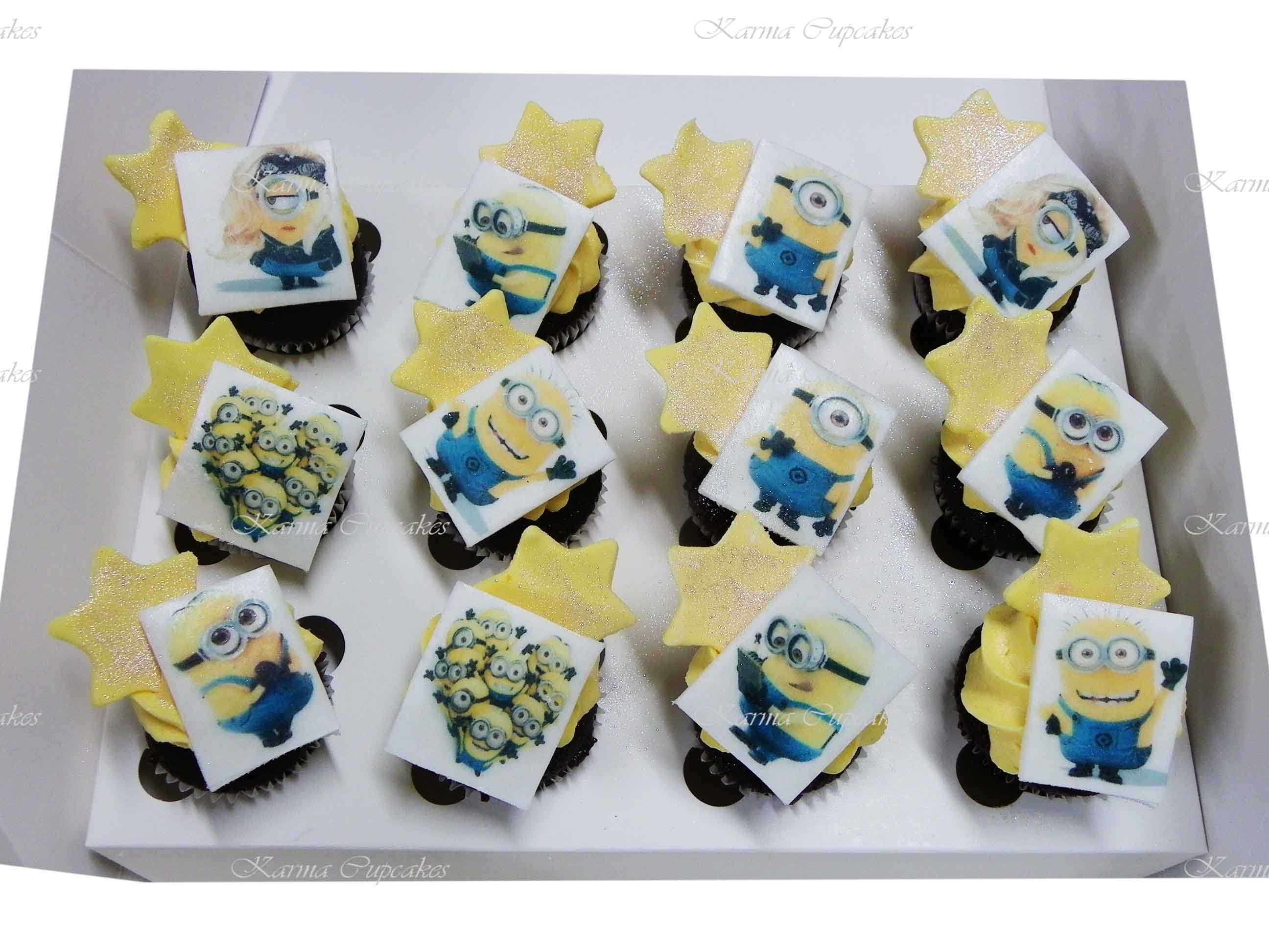 Minion Edible Image Mini Cupcakes