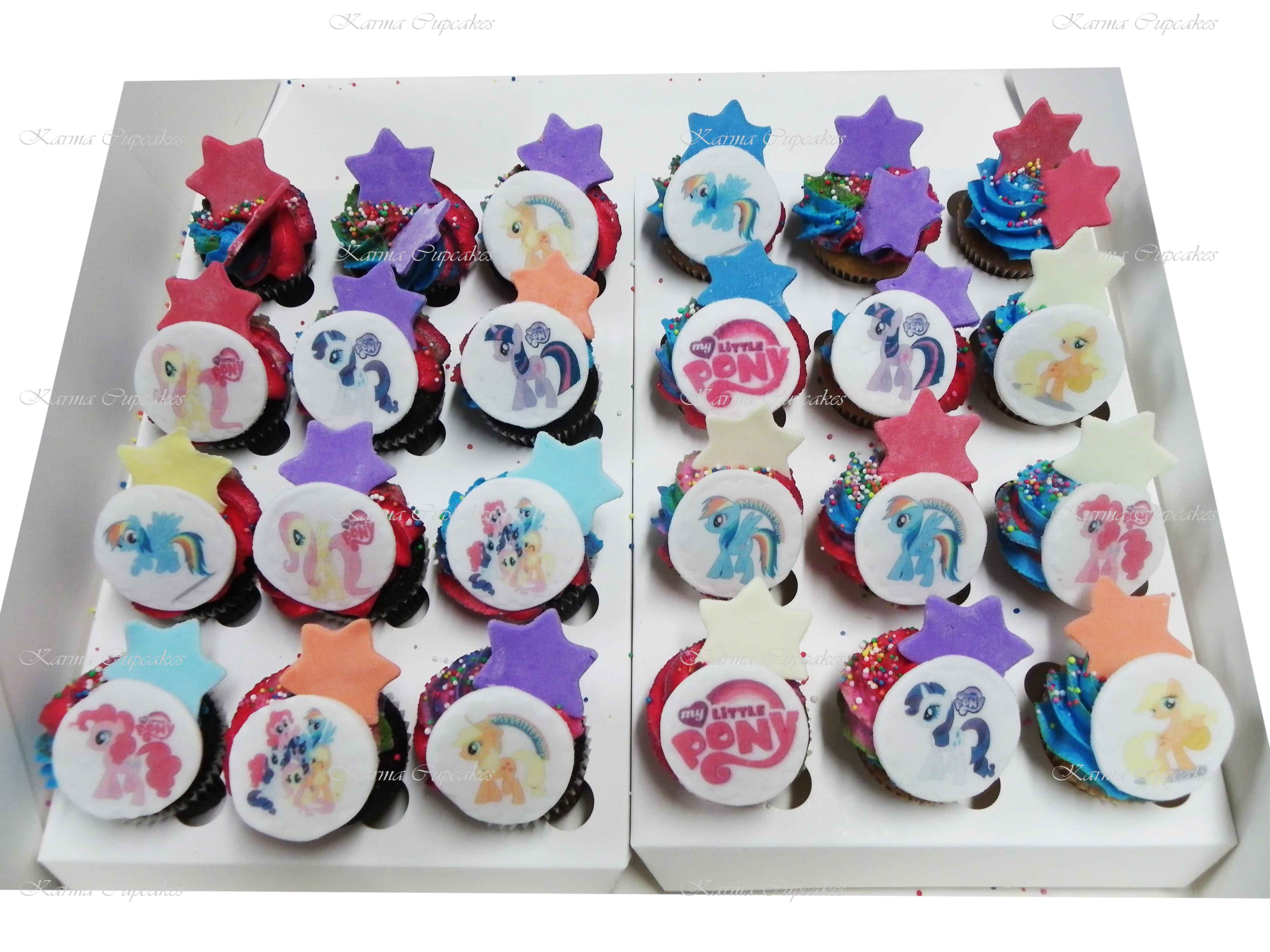 Rainbow Mini Cupcakes with Edible Image - Min 24