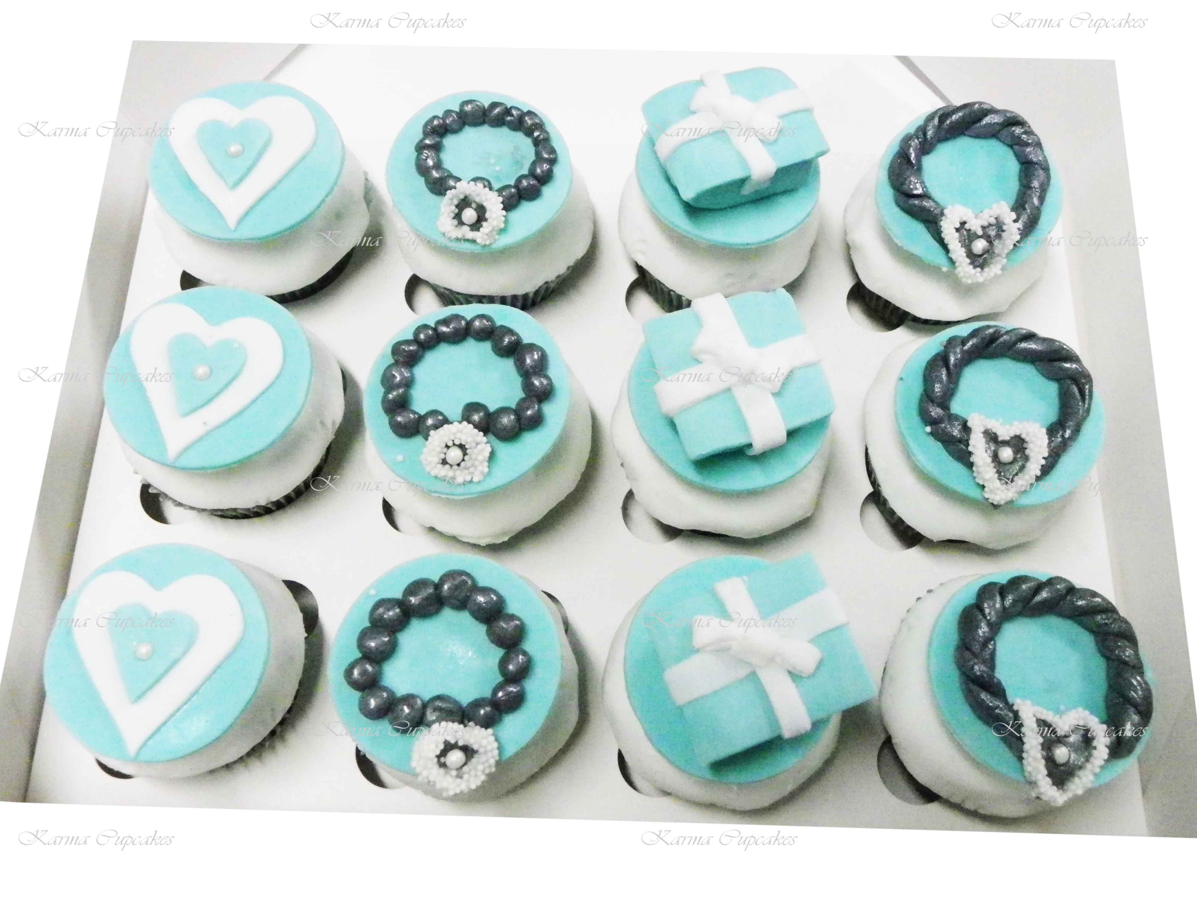 Tiffany & Co Cupcakes with Handmade Jewels