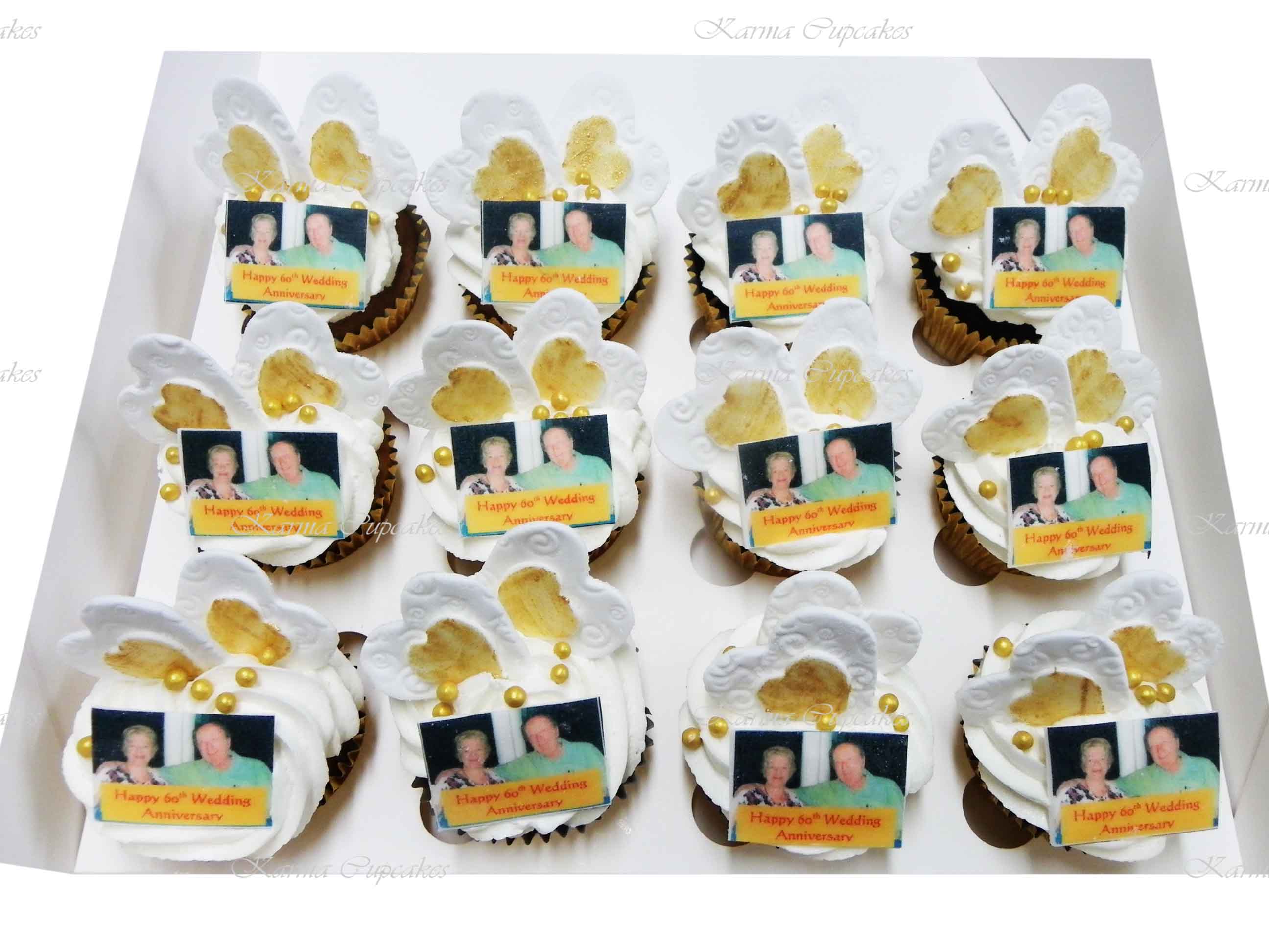 Anniversary Cupcakes with Edible Photos