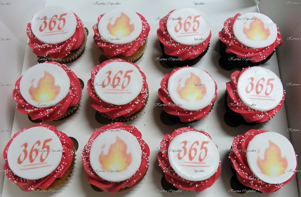 Red Fire Edible Image Cupcakes