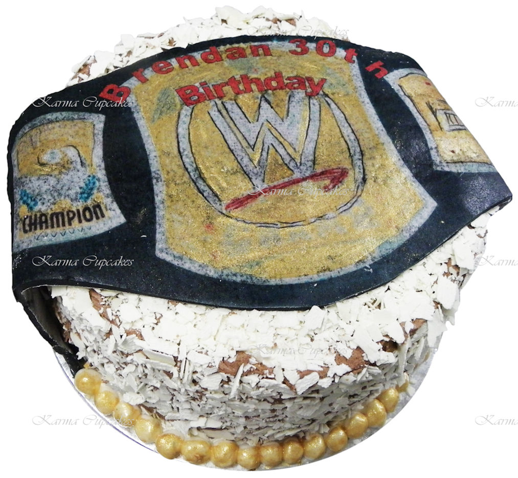wrestling belt birthday cake copy