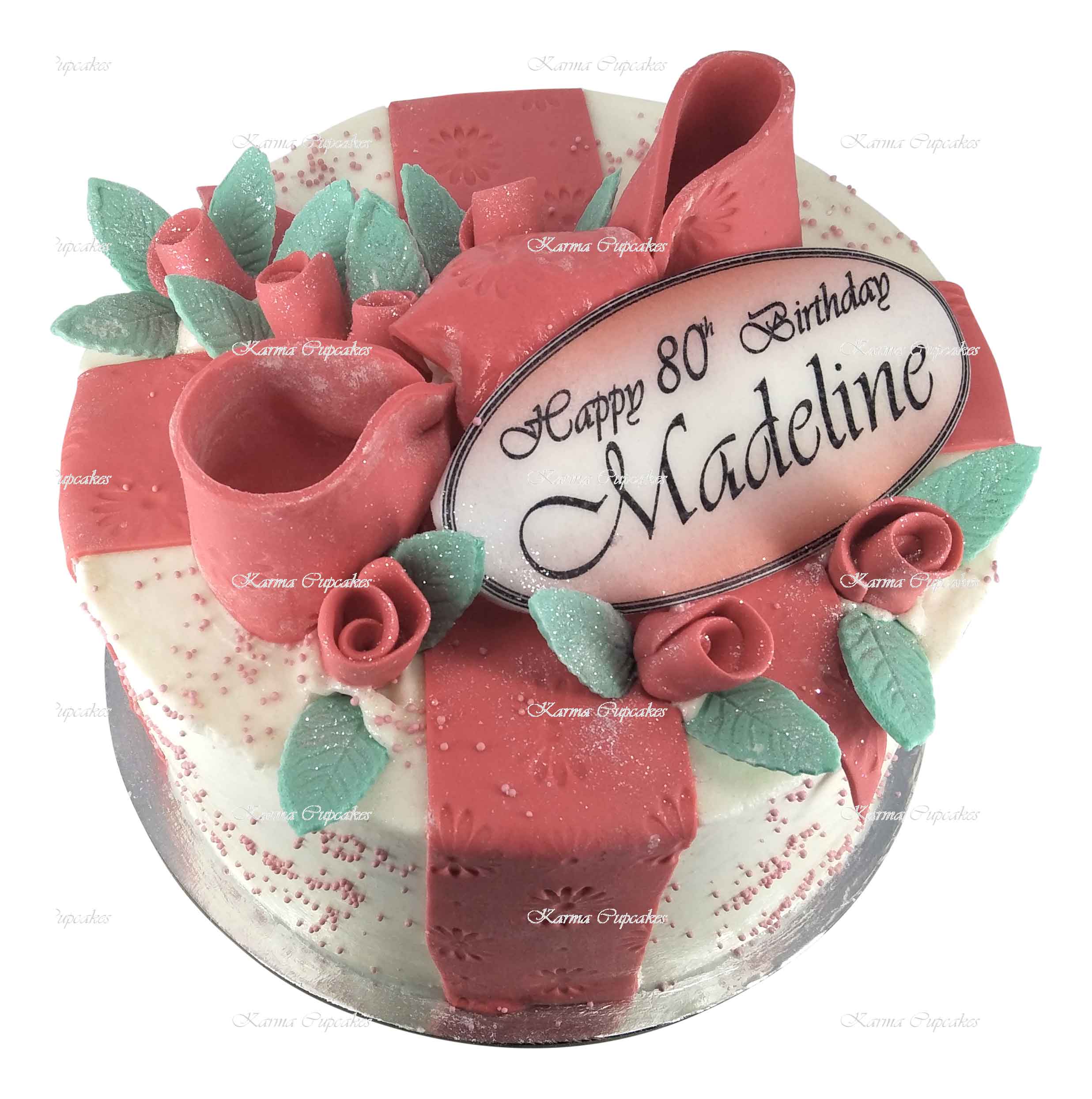 Red-Ribbon-Bow-Cake-80th-Birthday-Madeleine