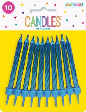 10 Blue Candle Set
