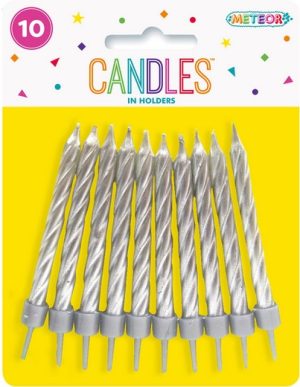 10 Silver Candle Set