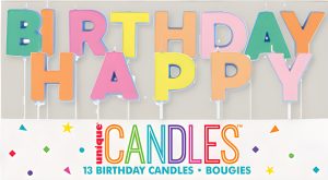 Happy Birthday Candles Mixed Colours