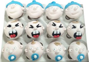 3D Baby Face Cupcakes
