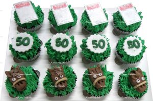 50th birthday horse racing cupcakes