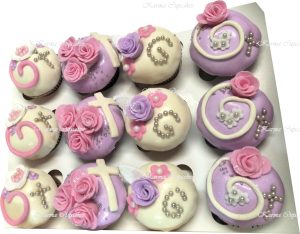 Pastel Baptism or Christening Cupcakes