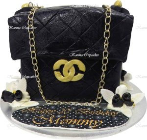 Black & Gold Handbag Cake