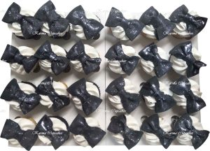 Black bow tie mini cupcakes ( or choose your colour)