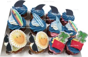Sun and Surf Cupcakes