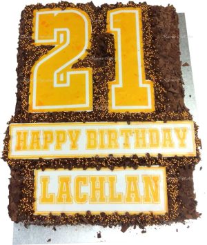 Edible Image Half Slab Cake with Chocolate Flakes