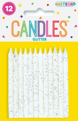 White Glitter Candles