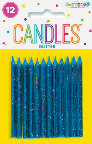 Blue Glitter Candles